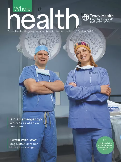 Two doctors standing in a surgery room at Texas Health Huguley